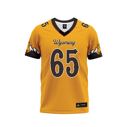 Wyoming - NCAA Football : Nathan Geiger - Gold Premium Football Jersey