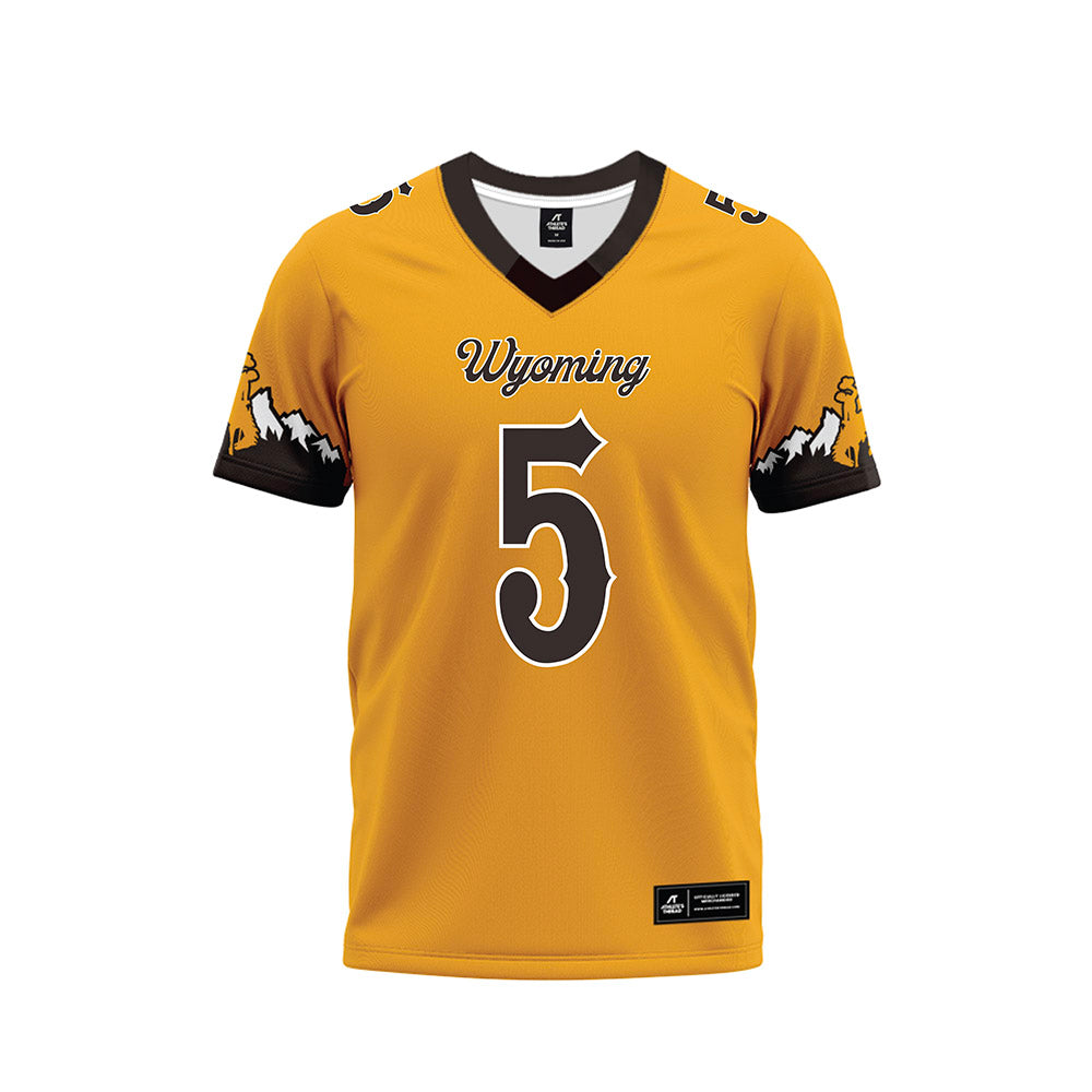 Wyoming - NCAA Football : Terron Kellman - Gold Premium Football Jersey-0