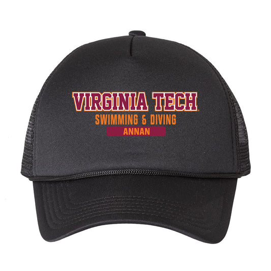Virginia Tech - NCAA Men's Swimming & Diving : Hayden Annan - Trucker Hat-0