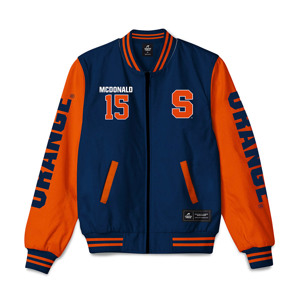 Syracuse - NCAA Football : Derek McDonald - Bomber Jacket