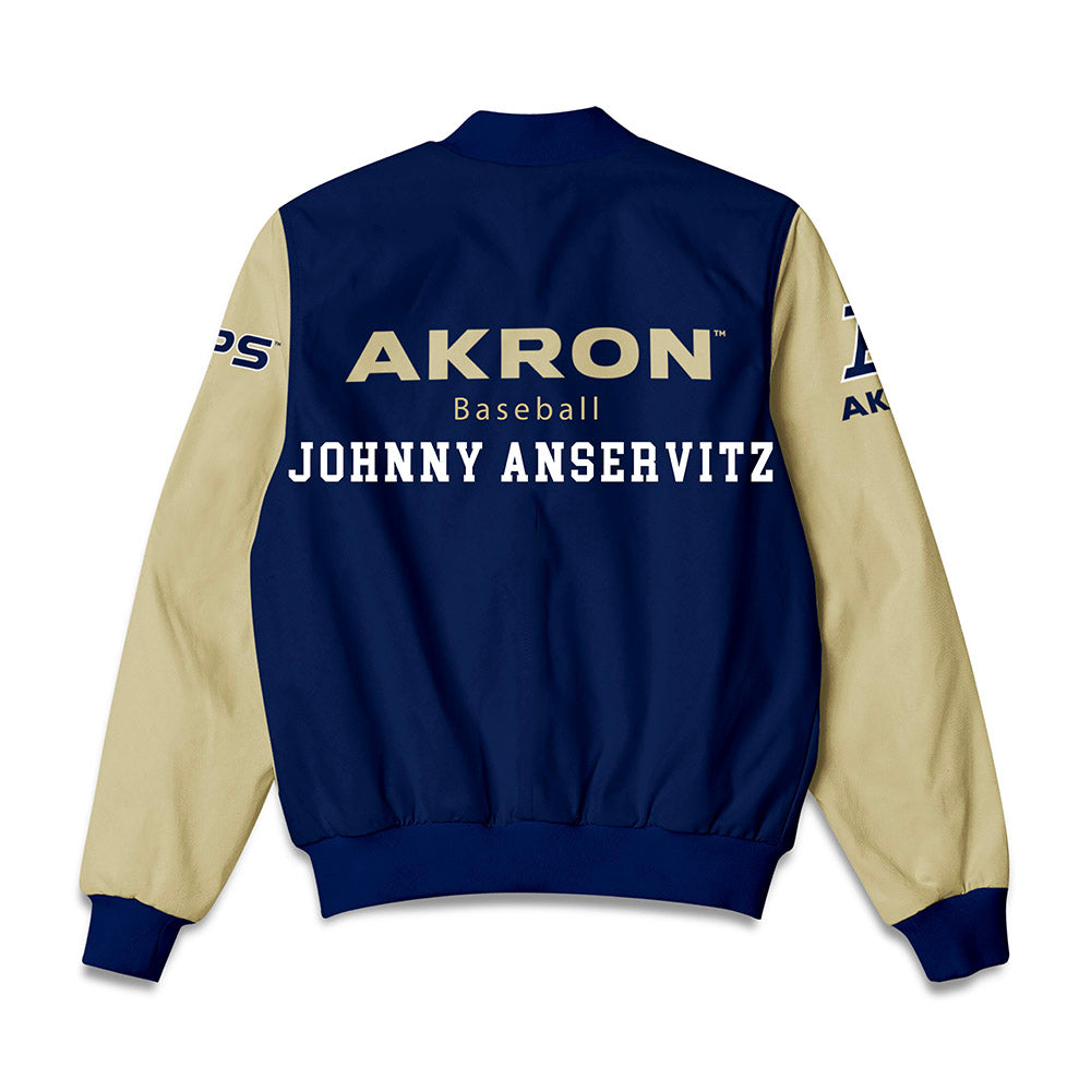 Akron - NCAA Baseball : Johnny Anservitz - Bomber Jacket