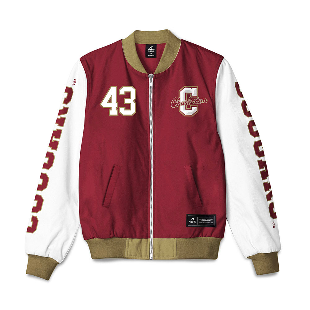 Charleston - NCAA Baseball : Asher Lucas - Bomber Jacket-0