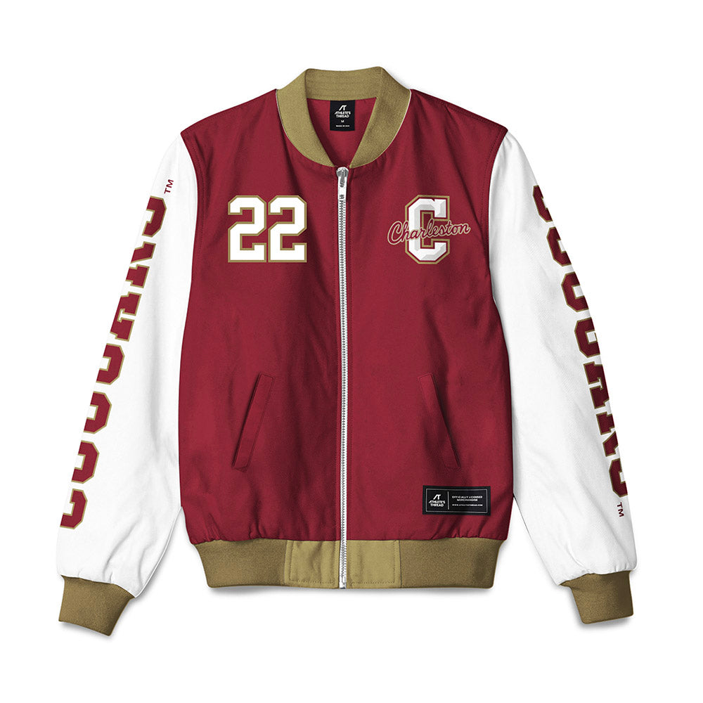 Charleston - NCAA Baseball : Derek Duval - Bomber Jacket-0