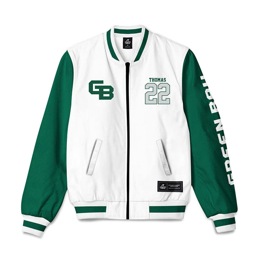 UW Green Bay - NCAA Men's Basketball : LeBron Thomas - Bomber Jacket-0