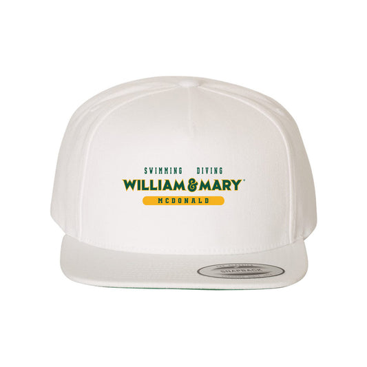 William & Mary - NCAA Men's Swimming & Diving : Logan McDonald - Snapback Hat