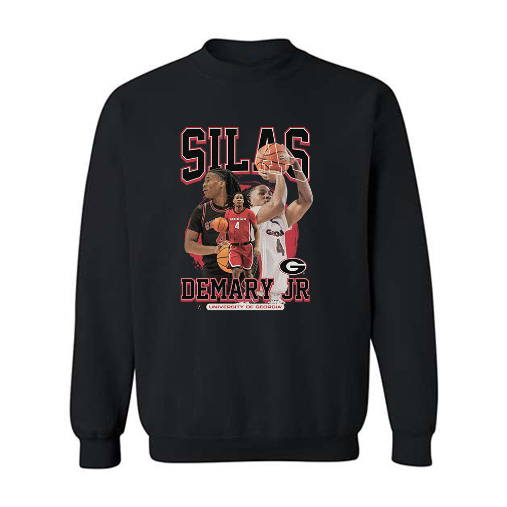 Georgia - NCAA Men's Basketball : Silas Demary Jr - Player Collage Crewneck Sweatshirt-0