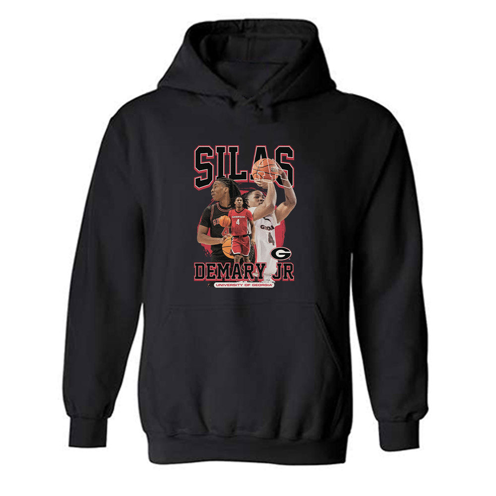 Georgia - NCAA Men's Basketball : Silas Demary Jr - Player Collage Hooded Sweatshirt-0