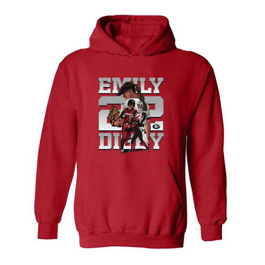 Georgia - NCAA Softball : Emily Digby - Player Collage Hooded Sweatshirt-0