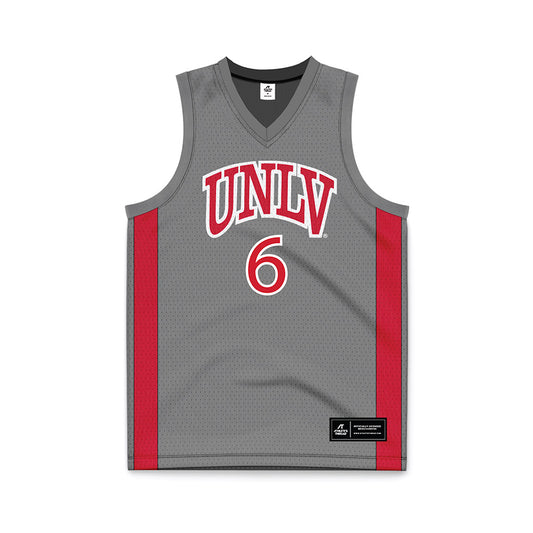 UNLV - NCAA Men's Basketball : Tyrin Jones - Grey Basketball Jersey-0