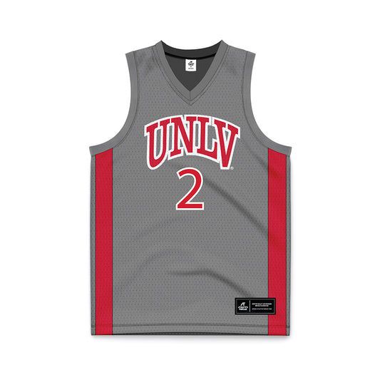 UNLV - NCAA Men's Basketball : Kimani Hamilton - Grey Basketball Jersey-0