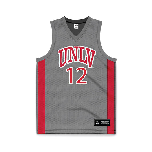 UNLV - NCAA Men's Basketball : Issac Williamson - Grey Basketball Jersey-0