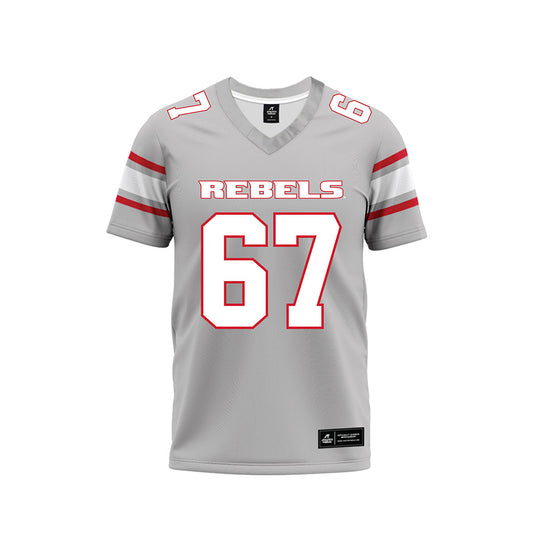 UNLV - NCAA Football : Toby Moore - Grey Football Jersey-0