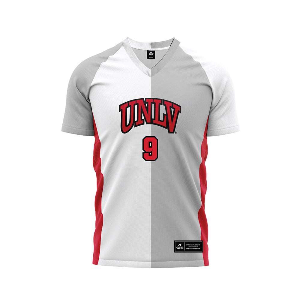 UNLV - NCAA Men's Soccer : J'havier Lynch - White/Grey Soccer Jersey-0