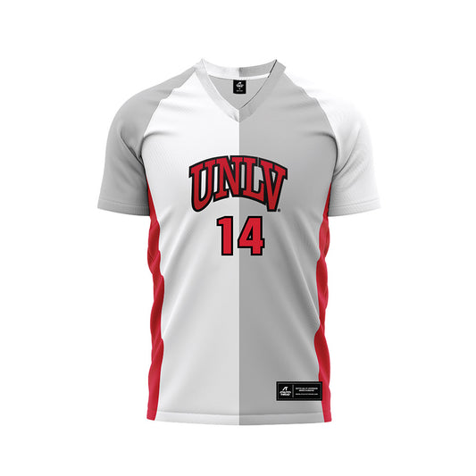 UNLV - NCAA Men's Soccer : Bryce Allred - White/Grey Soccer Jersey-0
