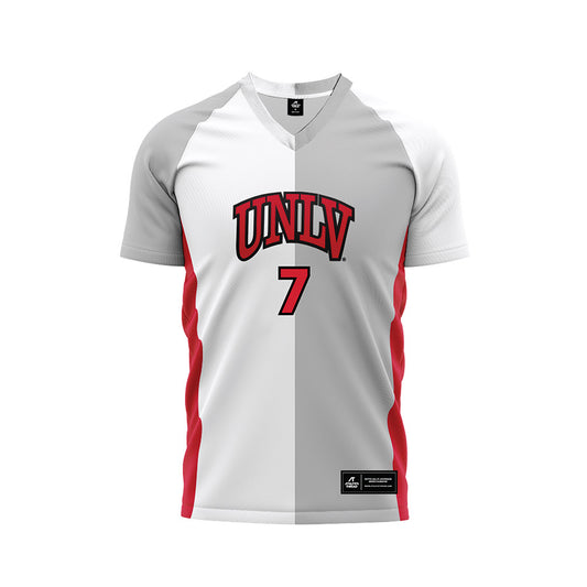 UNLV - NCAA Men's Soccer : Lucas Gelebart - White/Grey Soccer Jersey-0