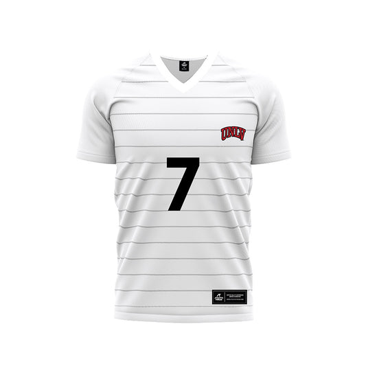 UNLV - NCAA Men's Soccer : Lucas Gelebart - White Striped Soccer Jersey-0