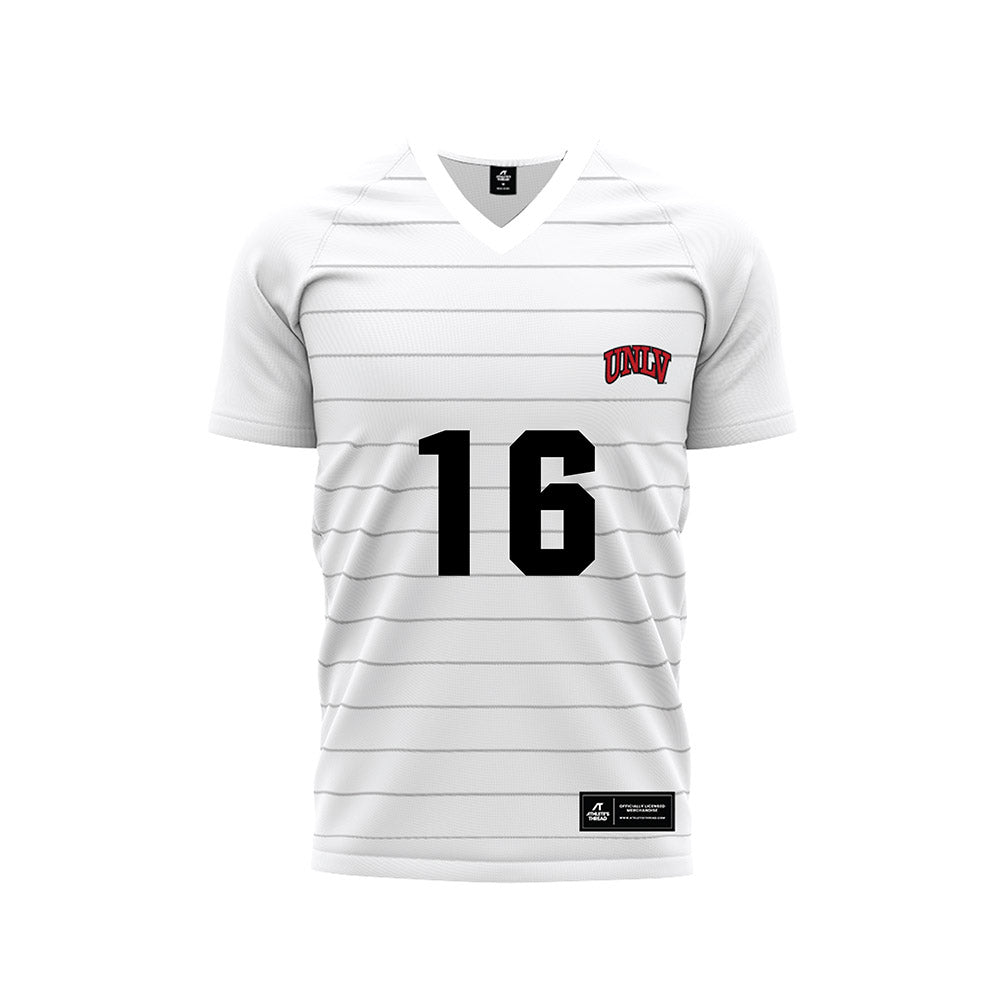 UNLV - NCAA Men's Soccer : Jace Sais - White Striped Soccer Jersey-0
