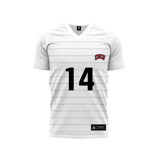 UNLV - NCAA Men's Soccer : Bryce Allred - White Striped Soccer Jersey-0