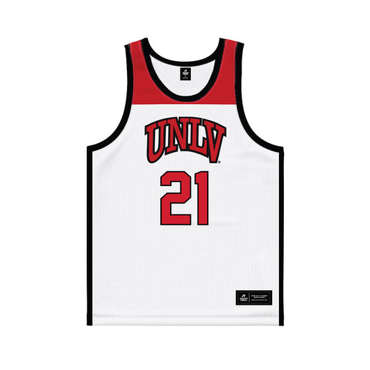 UNLV - NCAA Women's Basketball : Trystan James - White/Red Basketball Jersey-0