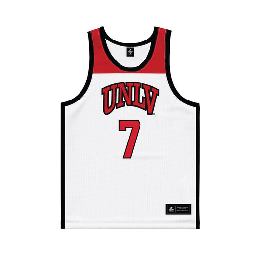 UNLV - NCAA Women's Basketball : Destiny Leo - White/Red Basketball Jersey-0