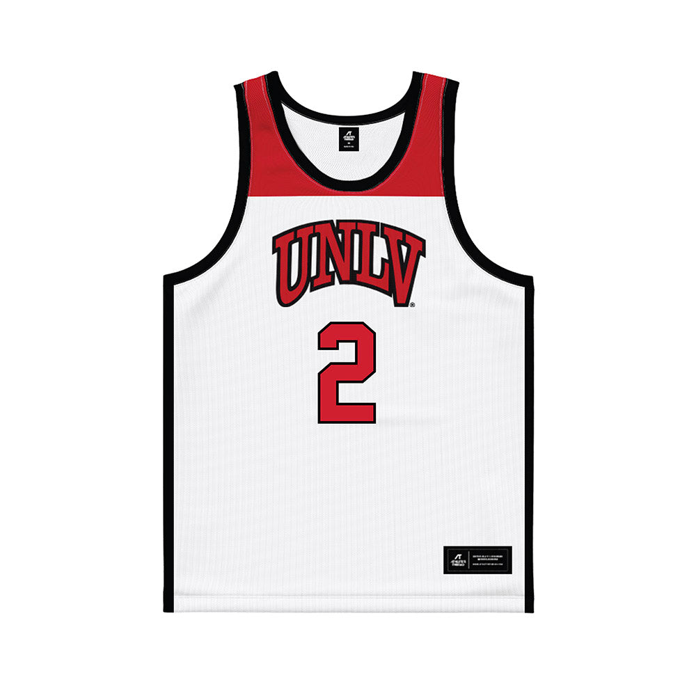 UNLV - NCAA Women's Basketball : Mariah Elohim - White/Red Basketball Jersey-0