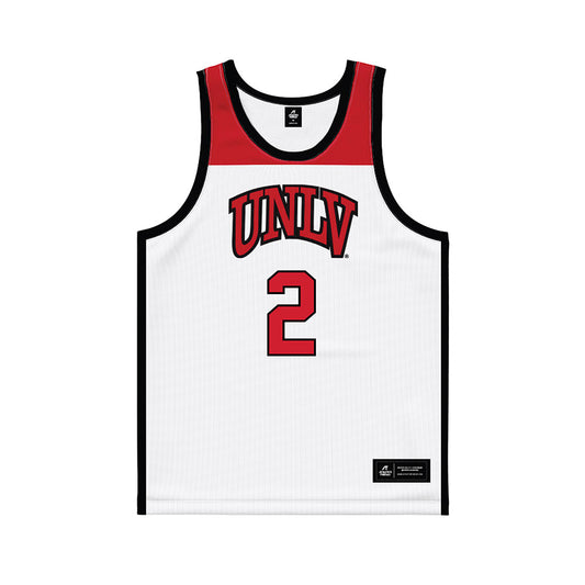 UNLV - NCAA Women's Basketball : Mariah Elohim - White/Red Basketball Jersey-0
