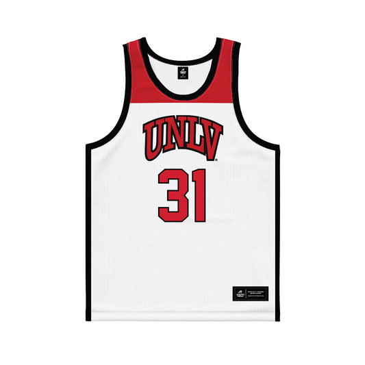 UNLV - NCAA Women's Basketball : Erica Collins - White/Red Basketball Jersey-0