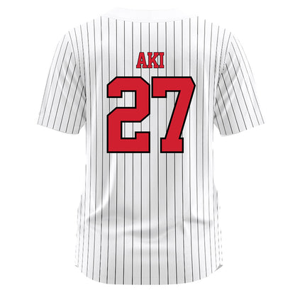 UNLV - NCAA Softball : Charelle Aki - White Pinstripe Jersey-1