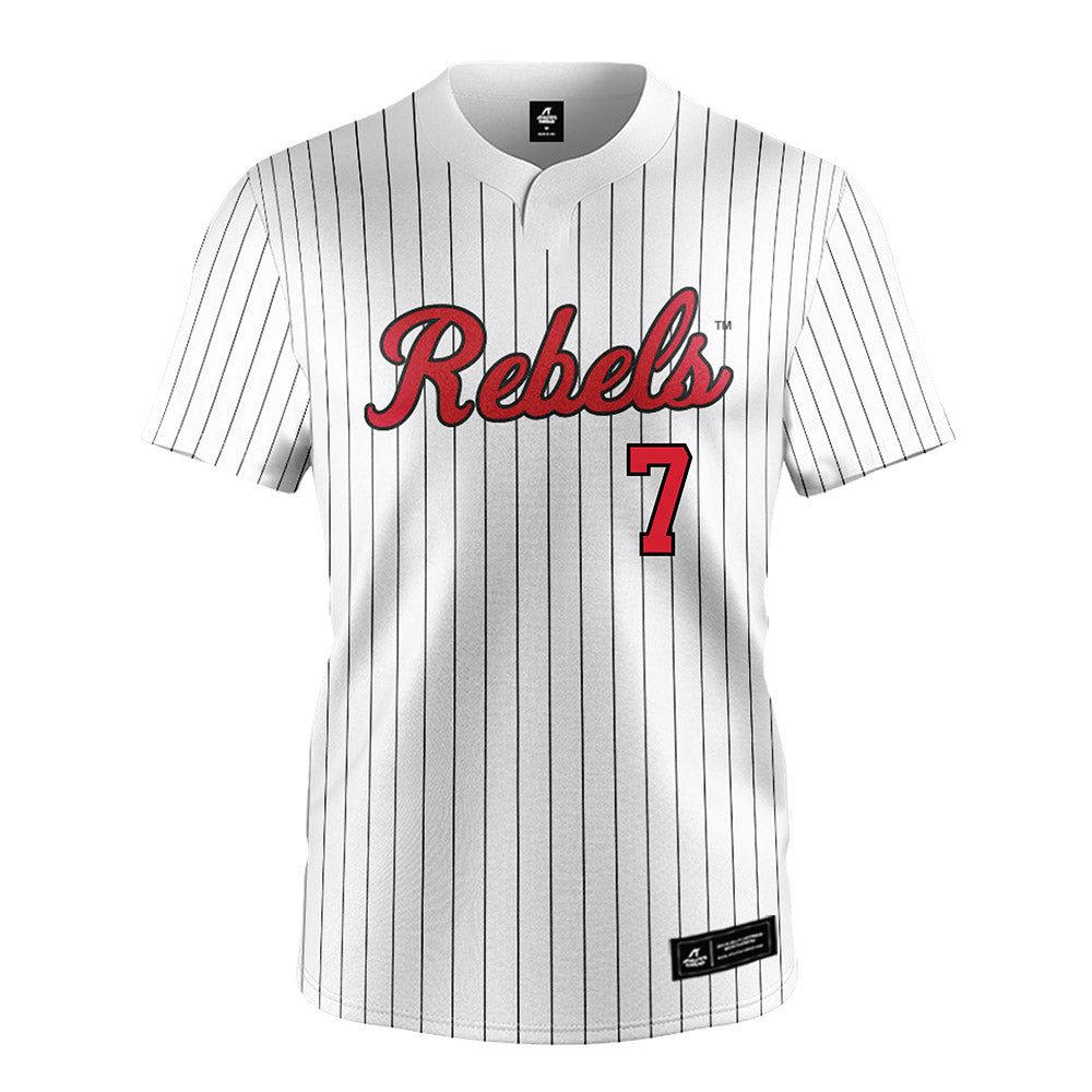 UNLV - NCAA Softball : Lauren Fettic - White Pinstripe Jersey-0