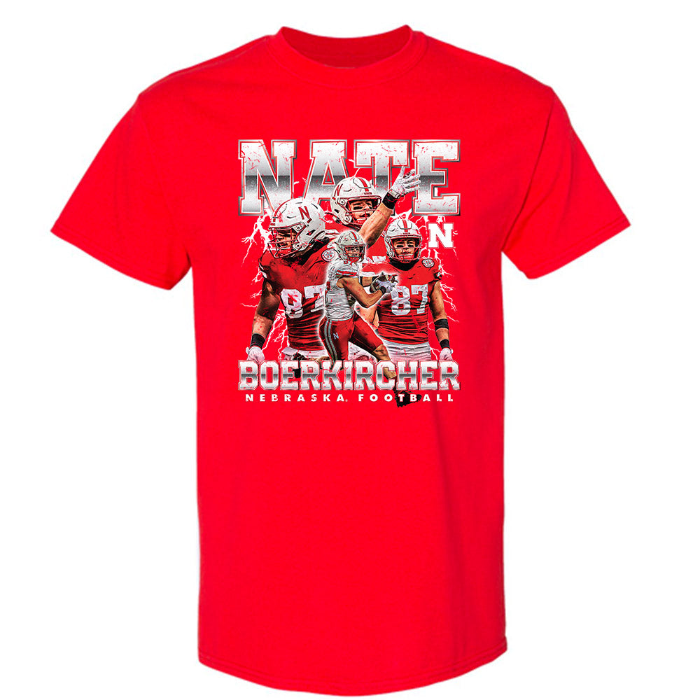 Nebraska - NCAA Football : Nate Boerkircher - T-Shirt Player Collage