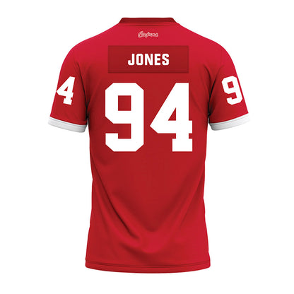 Louisiana - NCAA Football : Timahj Jones - Red Premium Football Jersey-1