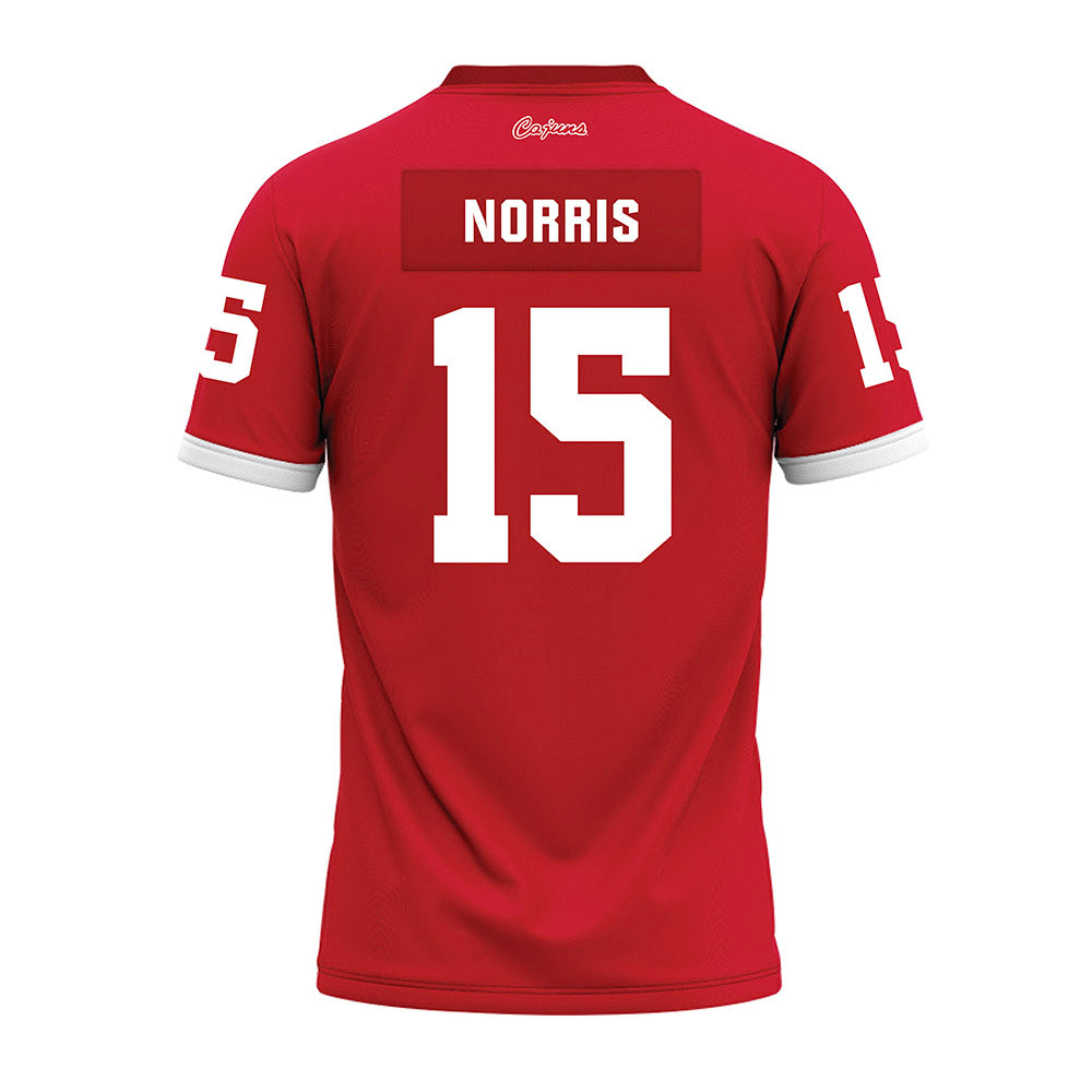 Louisiana - NCAA Football : Jacorian Norris - Red Premium Football Jersey-1