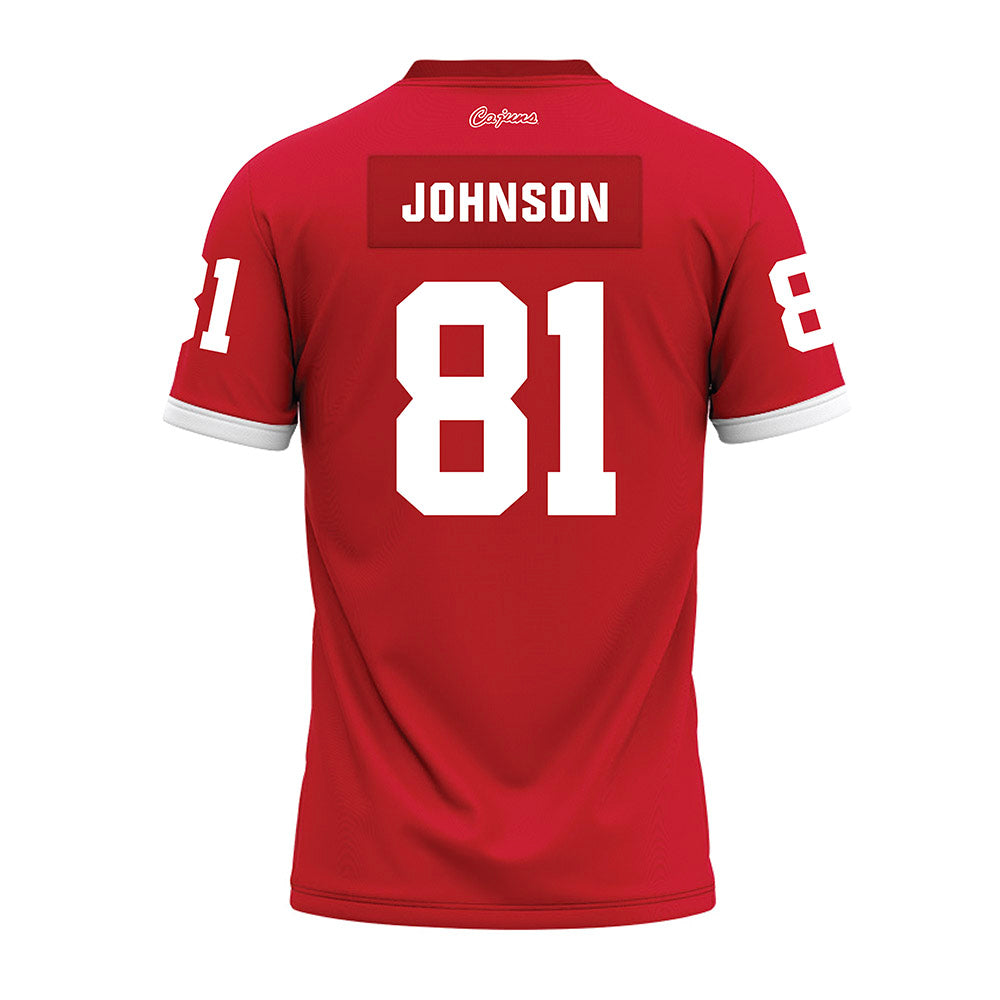 Louisiana - NCAA Football : Jaydon Johnson - Red Premium Football Jersey-1