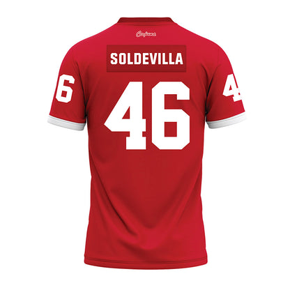 Louisiana - NCAA Football : Emiliano Soldevilla - Red Premium Football Jersey-1