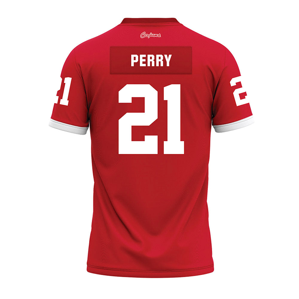 Louisiana - NCAA Football : Zylan Perry - Red Premium Football Jersey-1