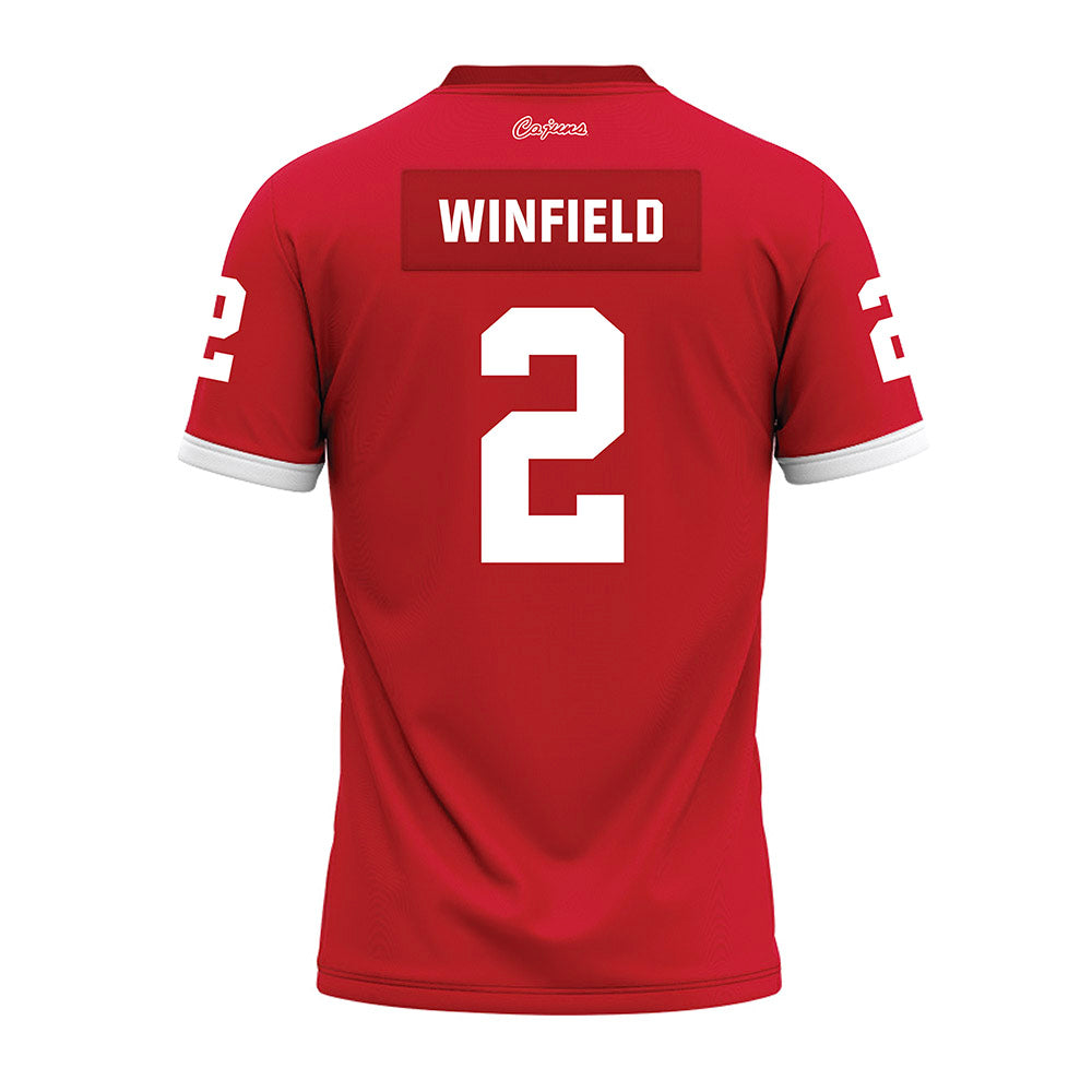 Louisiana - NCAA Football : Lunch Winfield - Red Premium Football Jersey-1