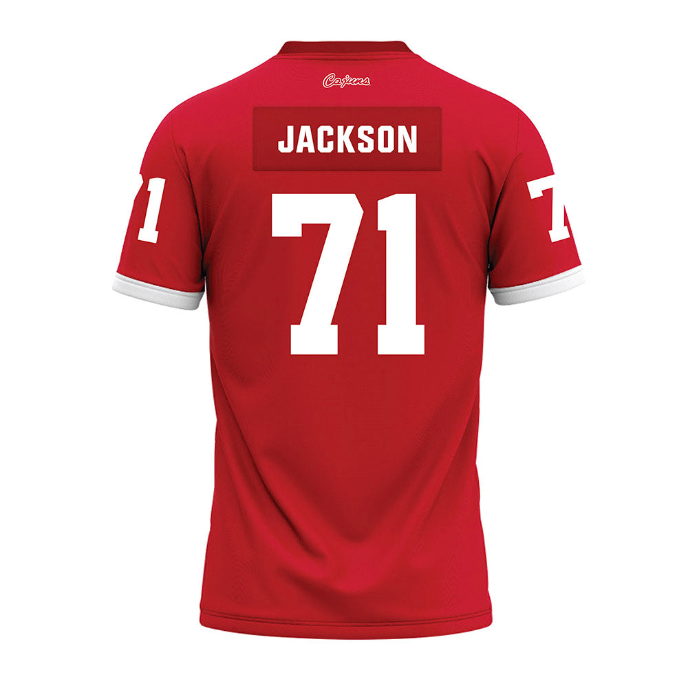 Louisiana - NCAA Football : George Jackson - Red Premium Football Jersey-1