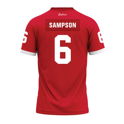 Louisiana - NCAA Football : Shelton Sampson - Red Premium Football Jersey-1