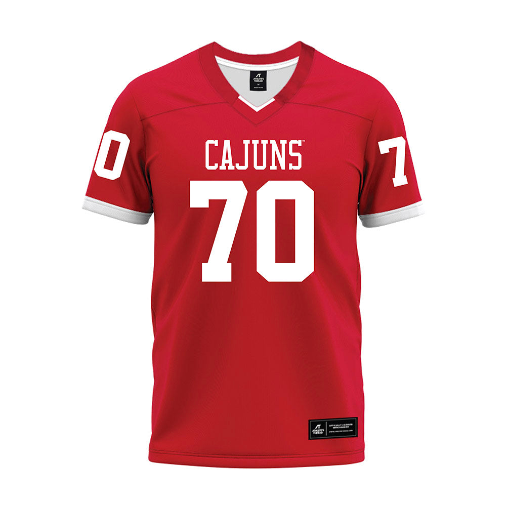 Louisiana - NCAA Football : Jax Harrington - Red Premium Football Jersey-0