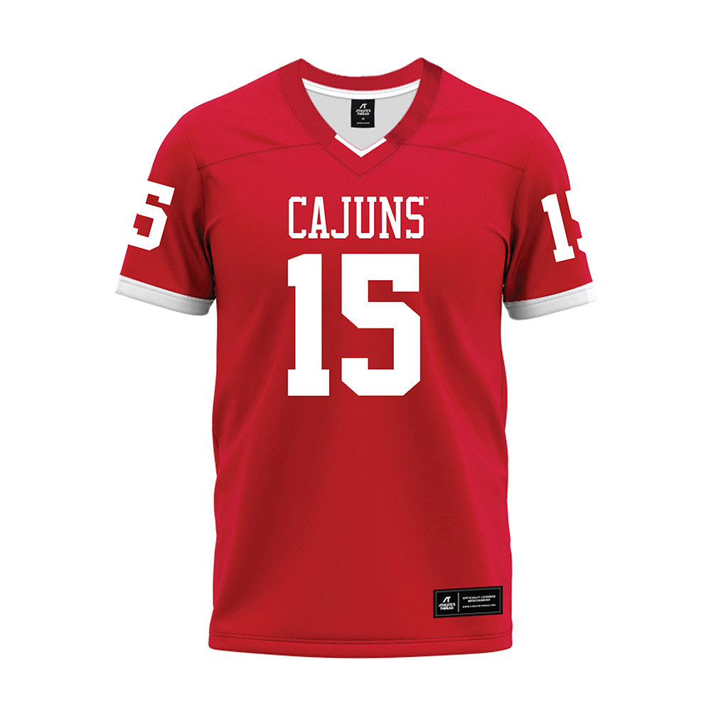 Louisiana - NCAA Football : Jacorian Norris - Red Premium Football Jersey-0