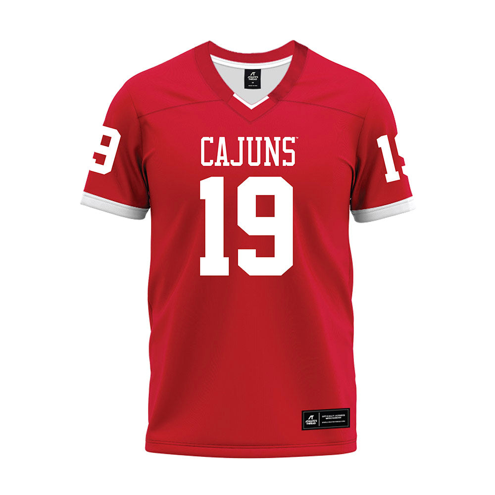 Louisiana - NCAA Football : Cameron Riley - Red Premium Football Jersey-0
