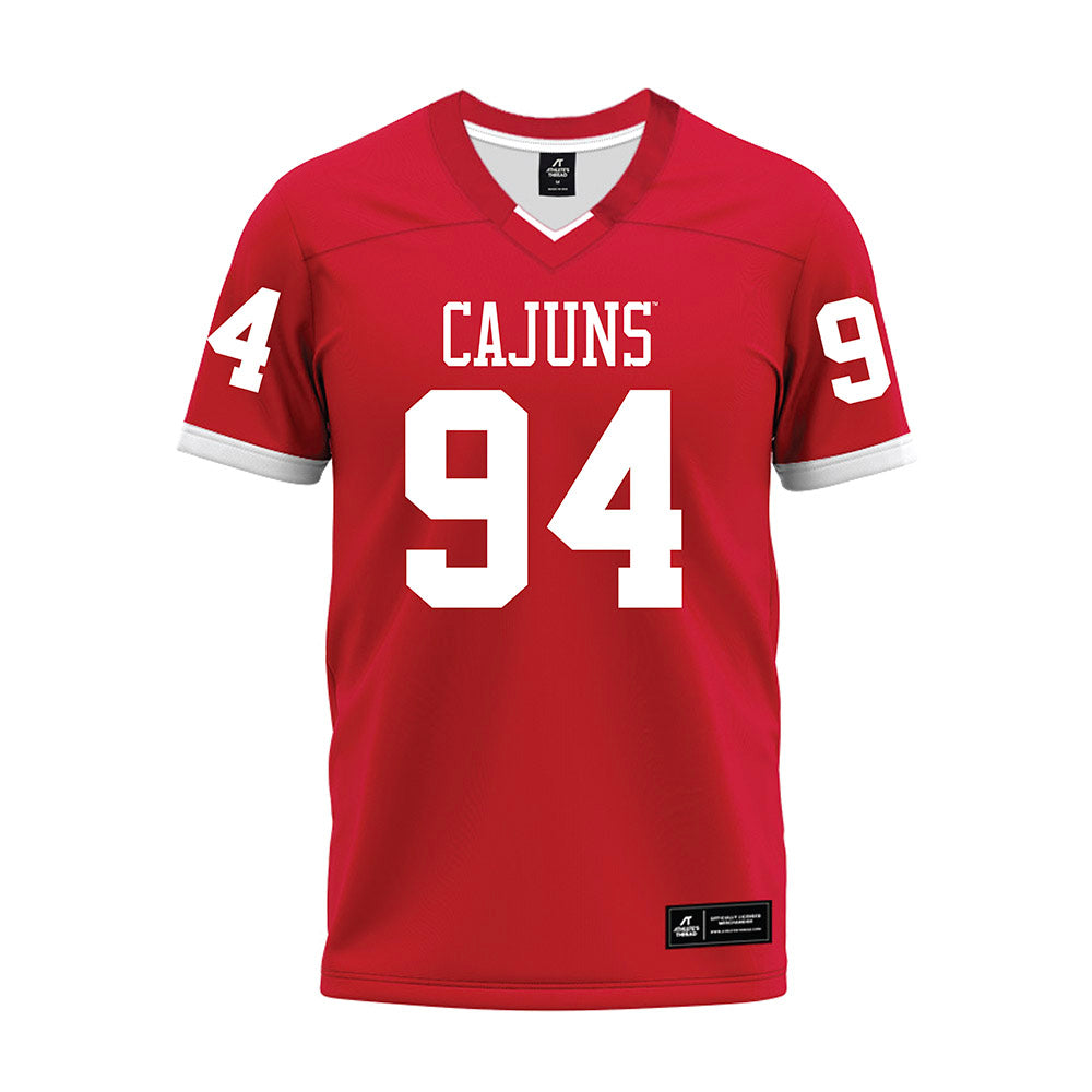 Louisiana - NCAA Football : Timahj Jones - Red Premium Football Jersey-0