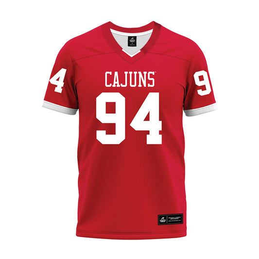 Louisiana - NCAA Football : Timahj Jones - Red Premium Football Jersey-0