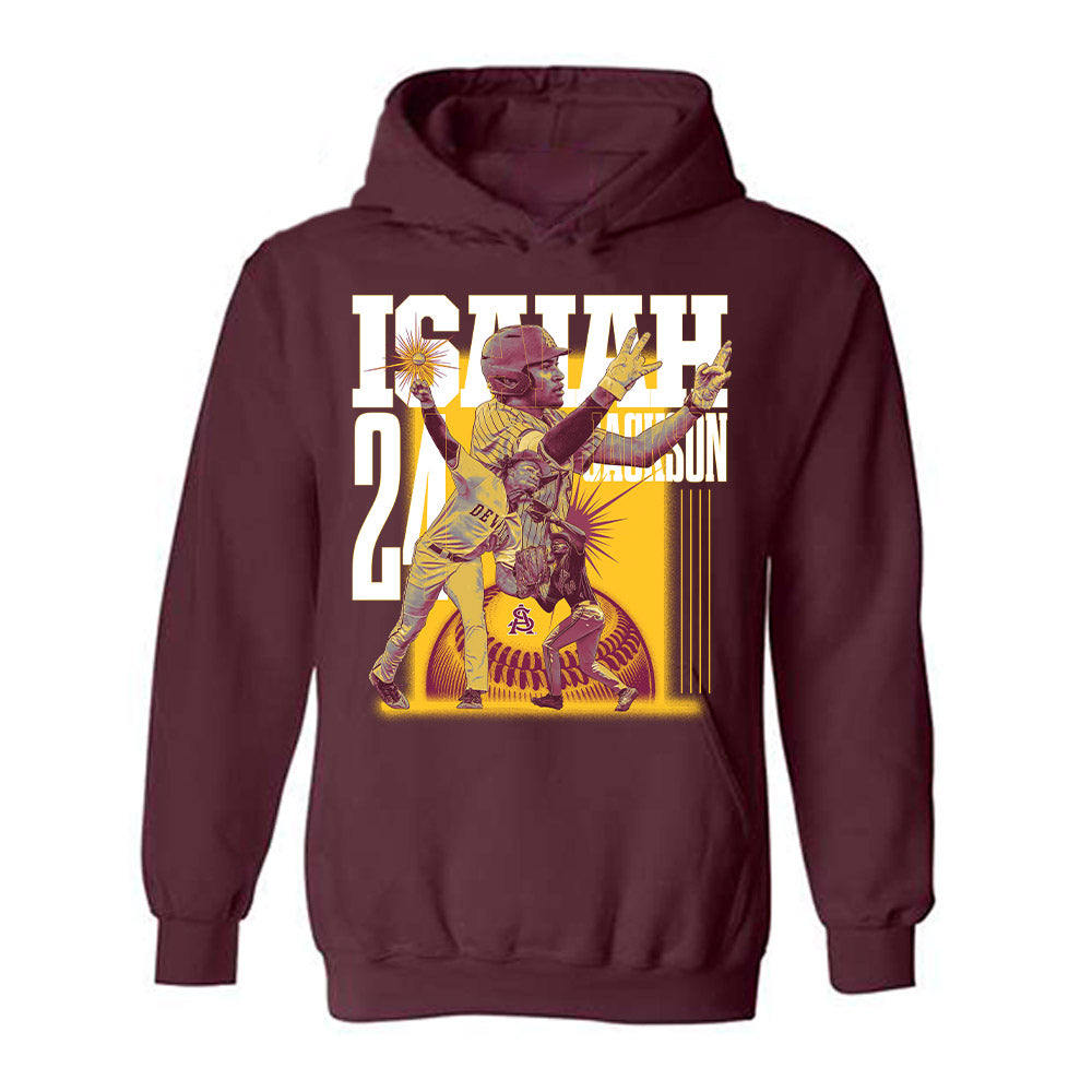 Arizona State - NCAA Baseball : Isaiah Jackson - Player Collage Hooded Sweatshirt