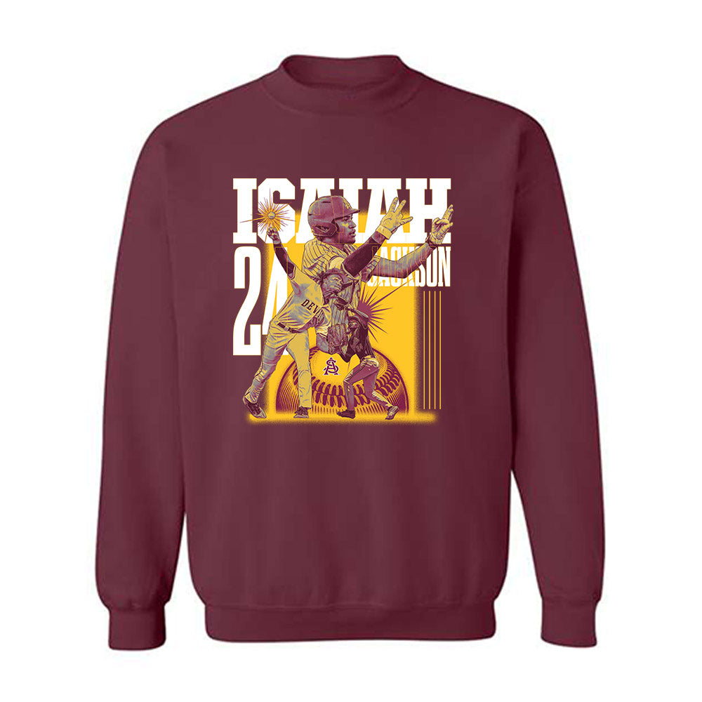 Arizona State - NCAA Baseball : Isaiah Jackson - Player Collage Crewneck Sweatshirt