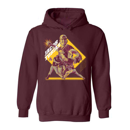 Arizona State - NCAA Baseball : Jacob Tobias - Player Collage Hooded Sweatshirt