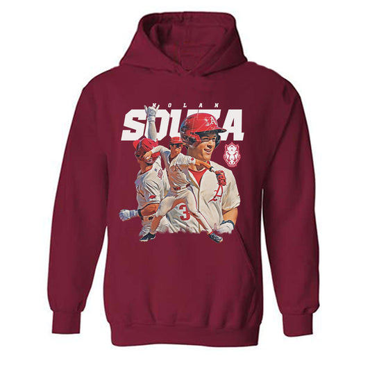 Arkansas - NCAA Baseball : Nolan Souza - Hooded Sweatshirt Player Collage