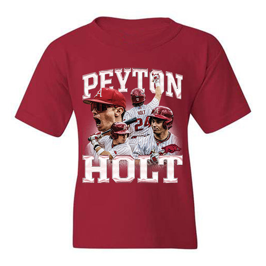 Arkansas - NCAA Baseball : Peyton Holt - Youth T-Shirt Player Collage