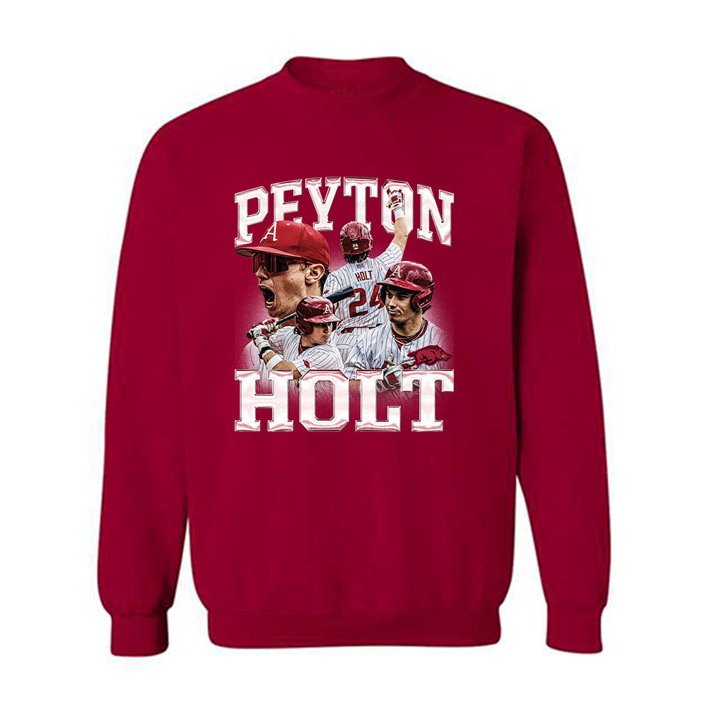 Arkansas - NCAA Baseball : Peyton Holt - Crewneck Sweatshirt Player Collage