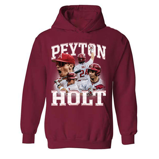 Arkansas - NCAA Baseball : Peyton Holt - Hooded Sweatshirt Player Collage